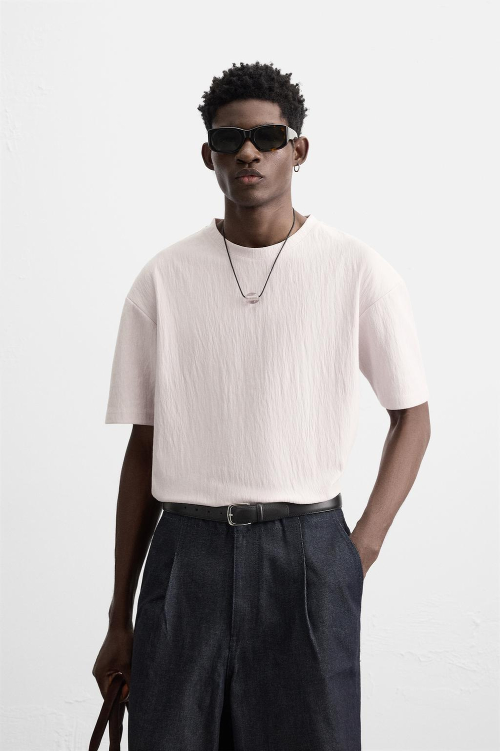 Футболка relaxed fit из рельефной ткани