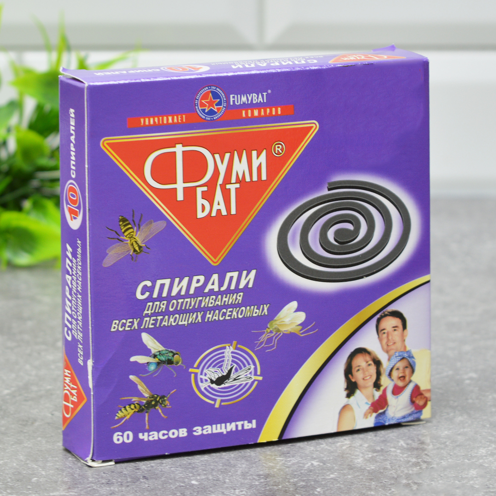 Спираль от комаров 10шт 60 часов черные Фумибат