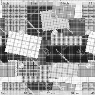 Клетчатый печворк серый by Аннабель 375 DPI