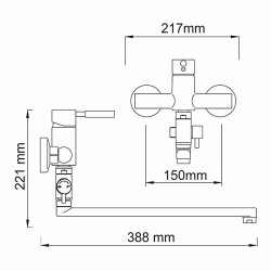 Wern 4202L Смеситель для ванны с длинным изливом