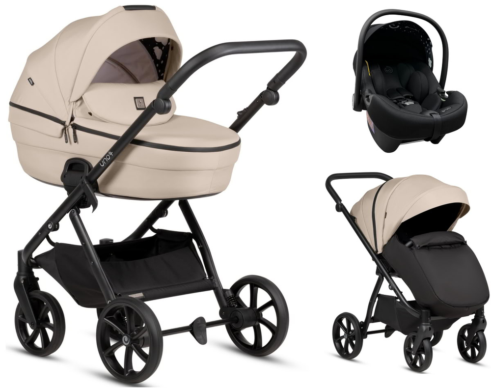 Детская коляска Tutis Uno 6 Plus Essential collection 3 в 1 с автокреслом Elo Lux EduSky Black 1602180 Beige