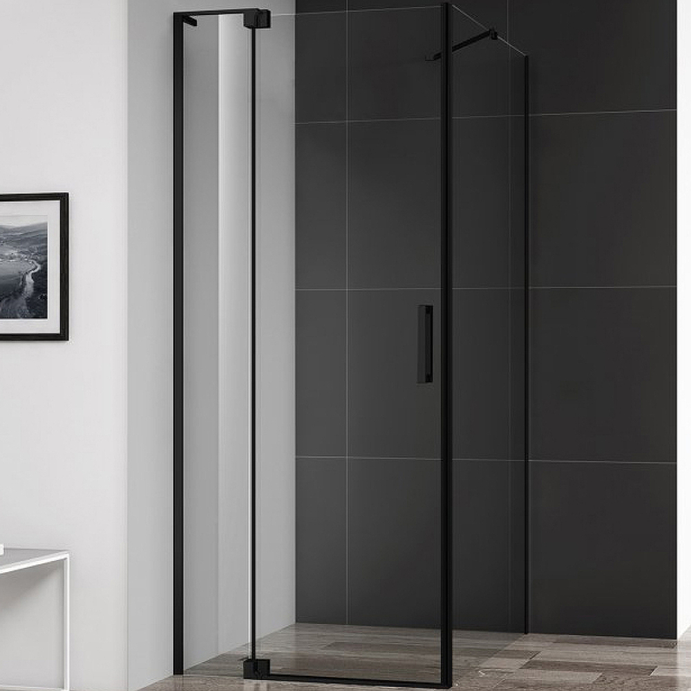 Душевой уголок Cezares Slider 100x100 SLIDER-AH-1-100-90/100-C-NERO профиль Черный матовый стекло прозрачное