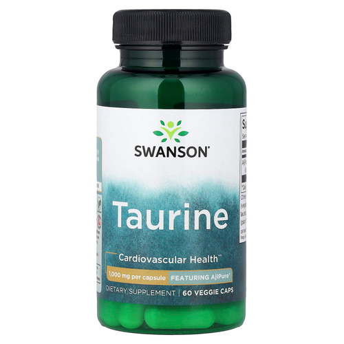 Swanson Vitamins, таурин, 1000 мг, 60 растительных капсул