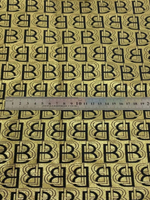 Костюмная жаккард буквы, черный/золото FC#51