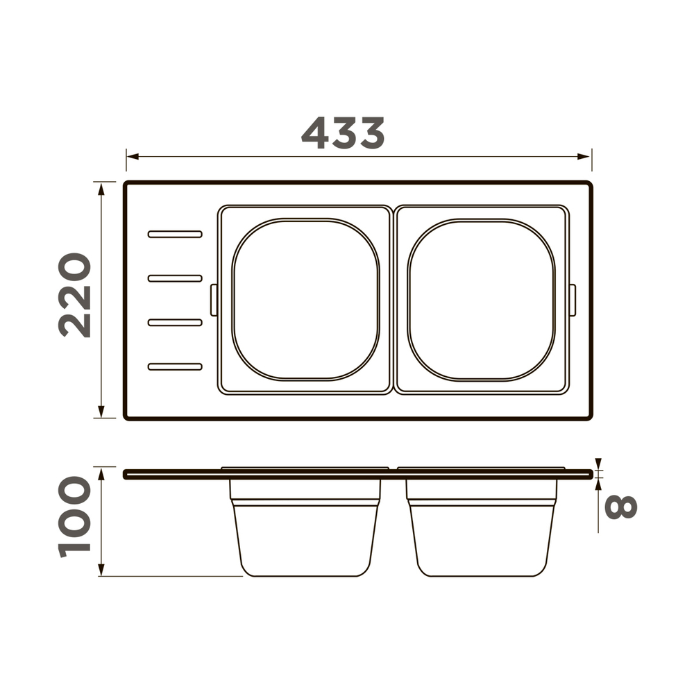 Контейнер Omoikiri DC-02-2-IN