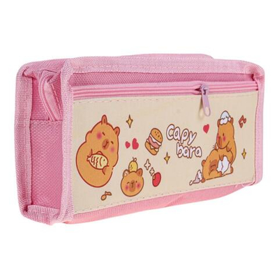 Пенал мягкий 2 отделения "Капибара" 3 цвета микс