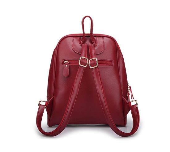 Рюкзак женский из экокожи Front Pocket. Красный