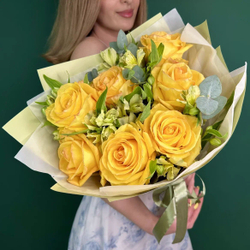 букет желтых роз купить онлайн в москве