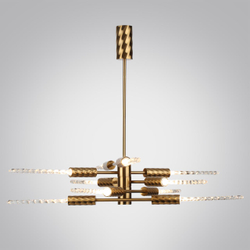 5449/28L L-VISION ODL_EX26 039 сатинированн.латунь/прозрачн./металл/стекло Люстра LED 28W (10*2.8W) 3000K 1260Лм KOLOS