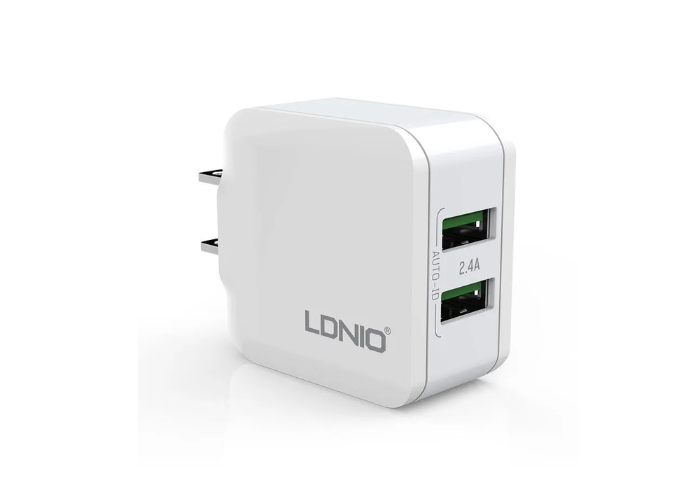Зарядное уст-во USBx2 Auto-ID (2.4A) LDNIO A2201+IOS кабель