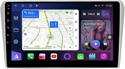 Магнитола для Toyota Avensis T250 2003-2009 (рамка серебро) - FarCar 3049M монитор 9" QLED на Android 13, 8-ядер, CarPlay, 4G SIM-слот