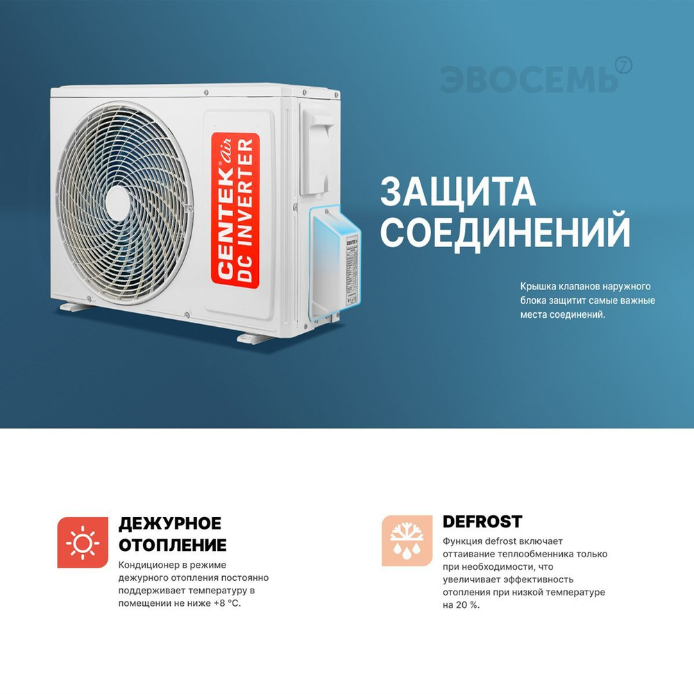 Сплит-система CENTEK CT-65K24 WiFi, инверторная, для помещения до 75 кв.м.