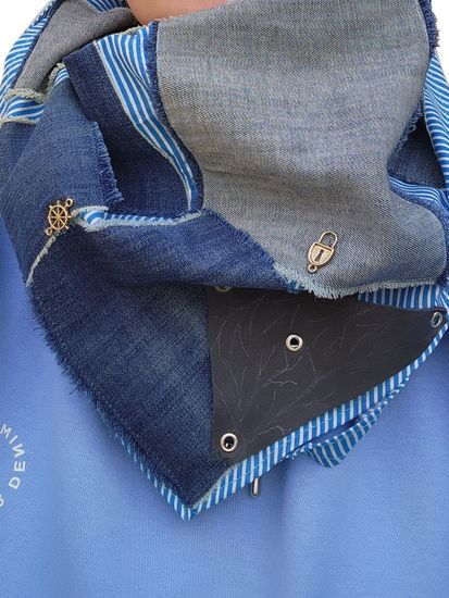 Шейный платок, бактус дизайнерский бежевый с розовым