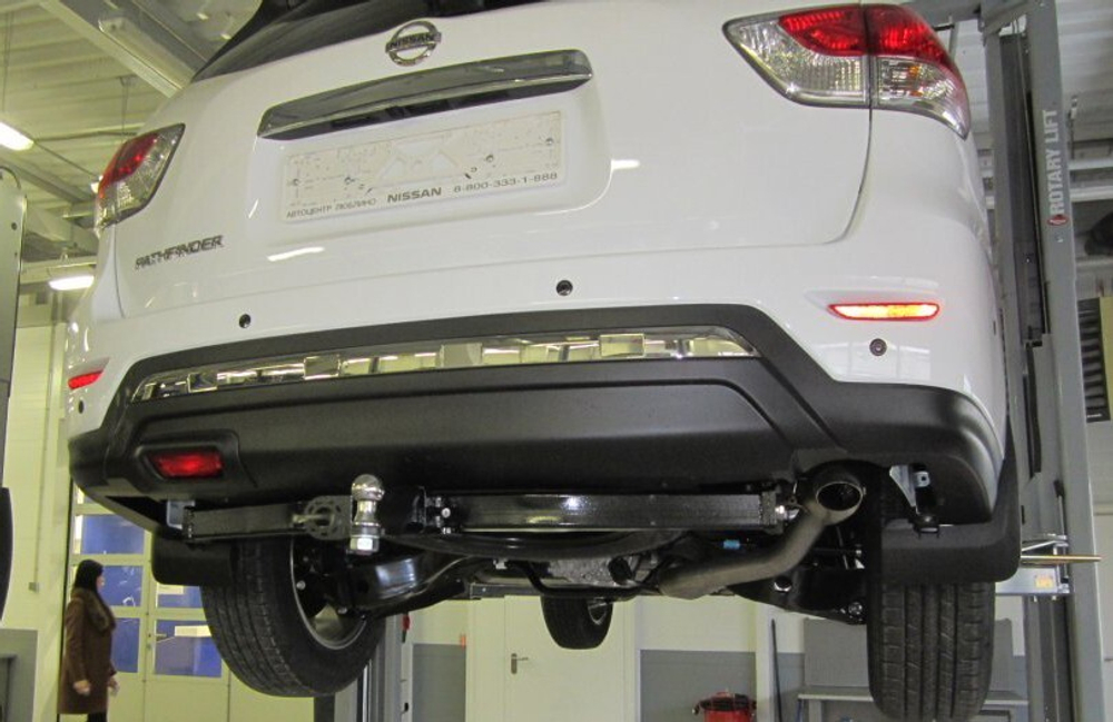 Фаркоп Бизон на Nissan Pathfinder FA 0854-E (R52, с 2014 г.в.) (паспорт и сертификат в комплекте)(без электрики)
