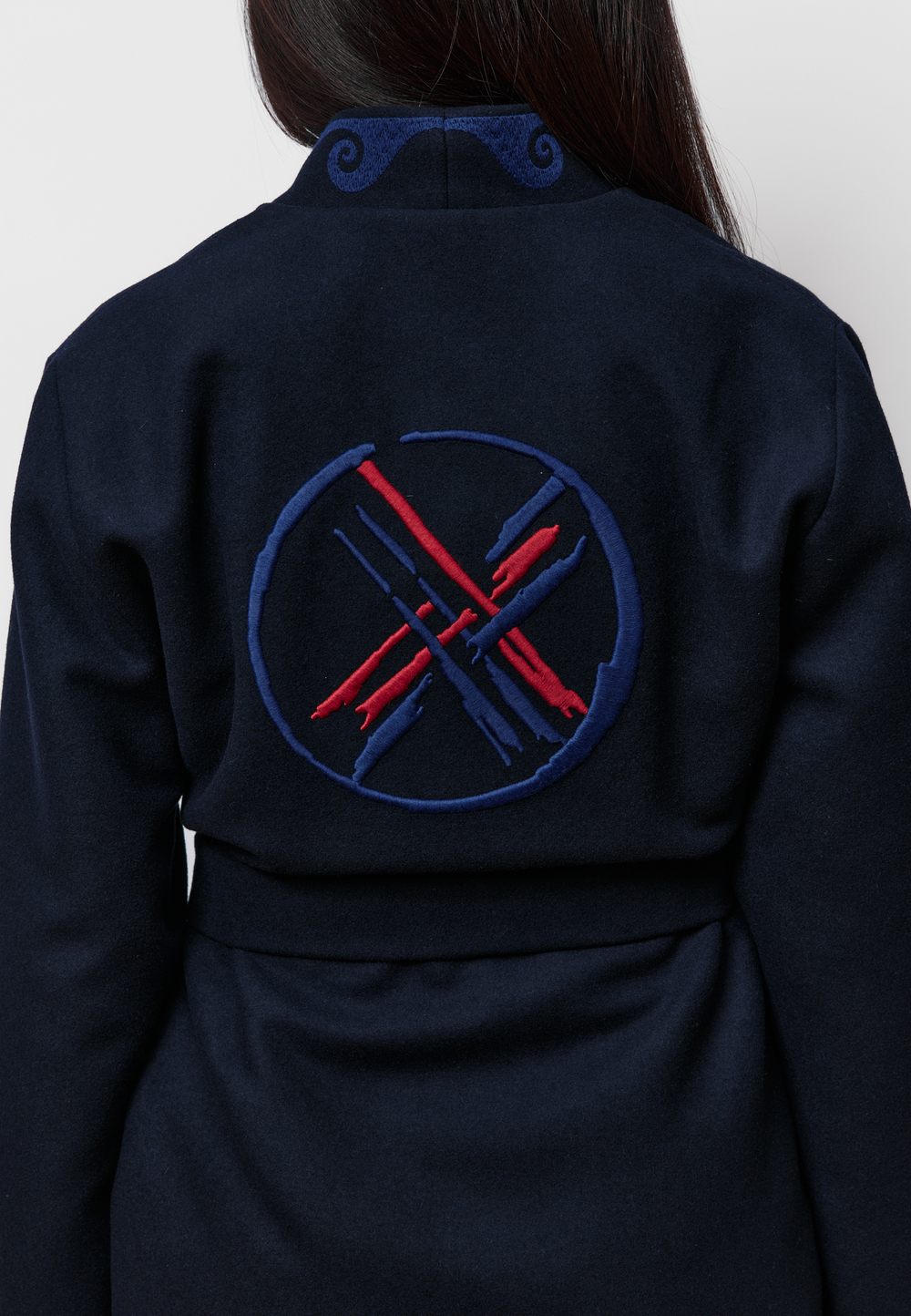 Шапан шерстяной женский OYU TOLQYN DARK BLUE