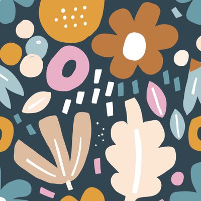 абстрактный цветочный паттерн в трендовых цветах