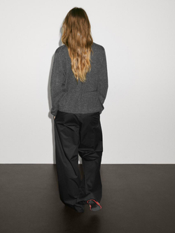 Massimo Dutti Кардиган с высоким воротником из 100% кашемира, серый