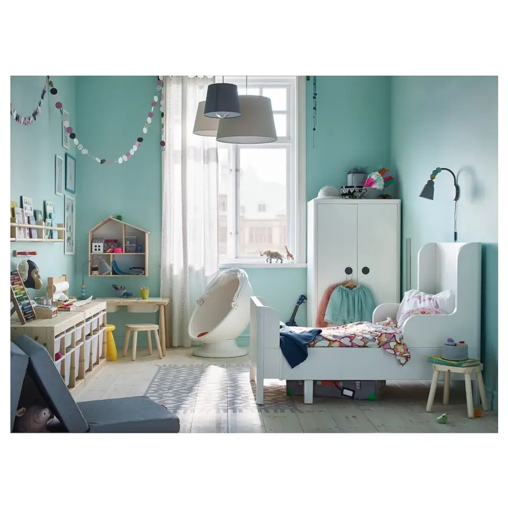 Кровать одноярусная - IKEA BUSUNGE/БУСУНГЕ ИКЕА, 80x200 см, белый