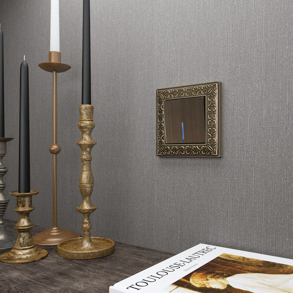 Клавиша для выключателя c подсветкой (бронзовый)