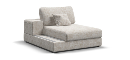 Босс Модуль оттоманка левая Шенилл Смарт кварц