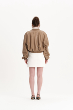 Бежевая кожаная куртка k é k é