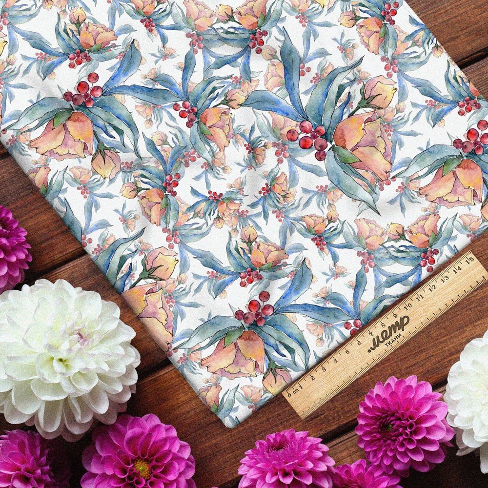 Ткань оксфорд 600 восхитительная цветочная смесь летней