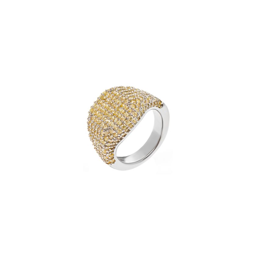 Pave Signet Ring - Yellow