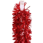 Мишура 2м 15см «Голограмма волна», Красный