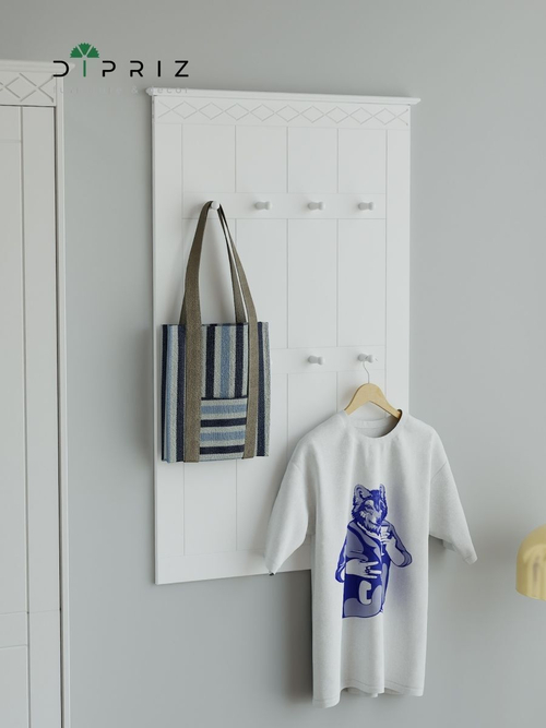 Вешалка настенная Индра из МДФ, белая