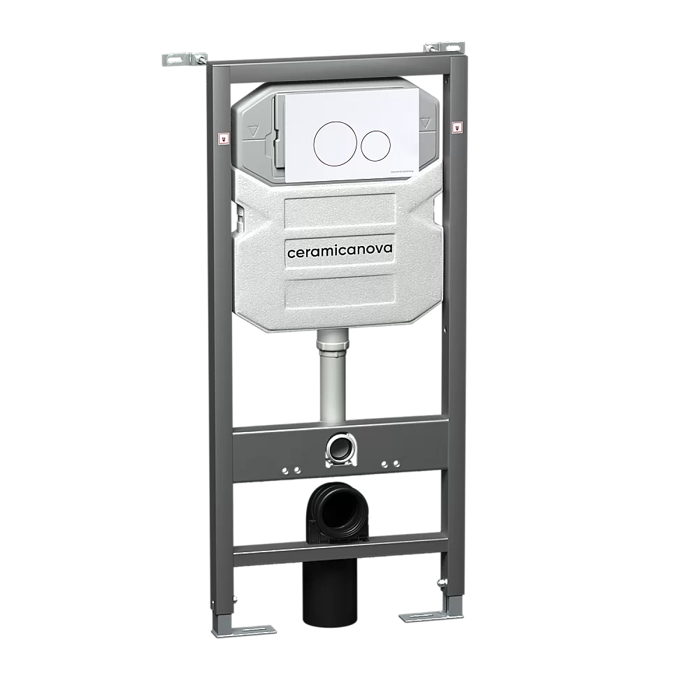 Унитаз подвесной Ceramica Nova PLAY CN3001_1001M_1000 безободковый, с крышкой микролифт, с инсталляцией и кнопкой матовый хром