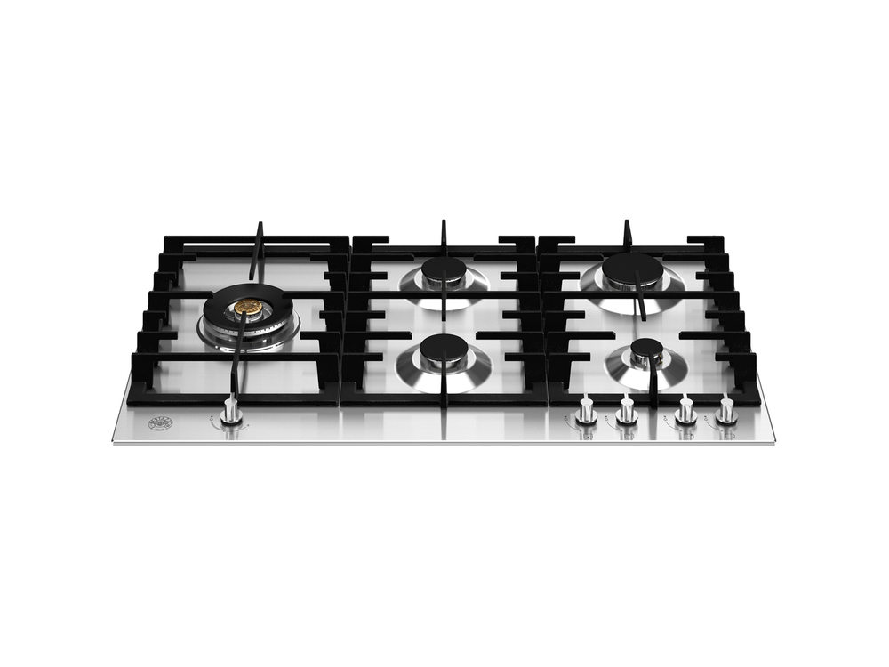 Встраиваемая газовая варочная панель Bertazzoni, конфорка dual wok сбоку, 90 см Черный матовый