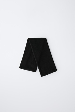 ZARA ШАРФ ИЗ МЯГКОЙ ТКАНИ, ЧЕРНЫЙ