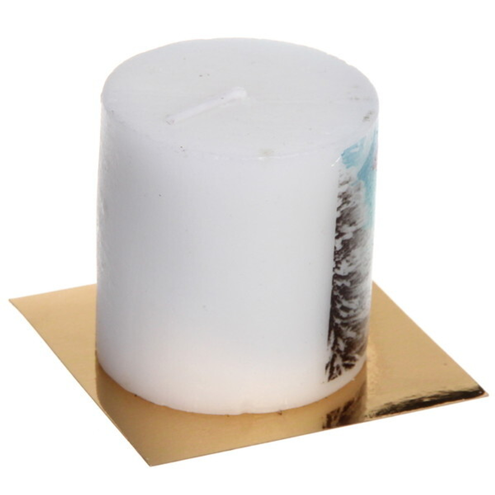 Свеча новогодняя «С новым годом» 5*4,5 см, микс