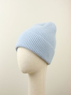 Шапка вязаная "Прогулка с корги", 100% шерсть ягнёнка, цвет серо-голубой.