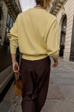 ZARA ОДНОТОННЫЙ СВИТЕР, МЯГКИЙ ЖЕЛТЫЙ