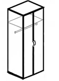 Гардероб двухдверный Рубин 41.(42).33