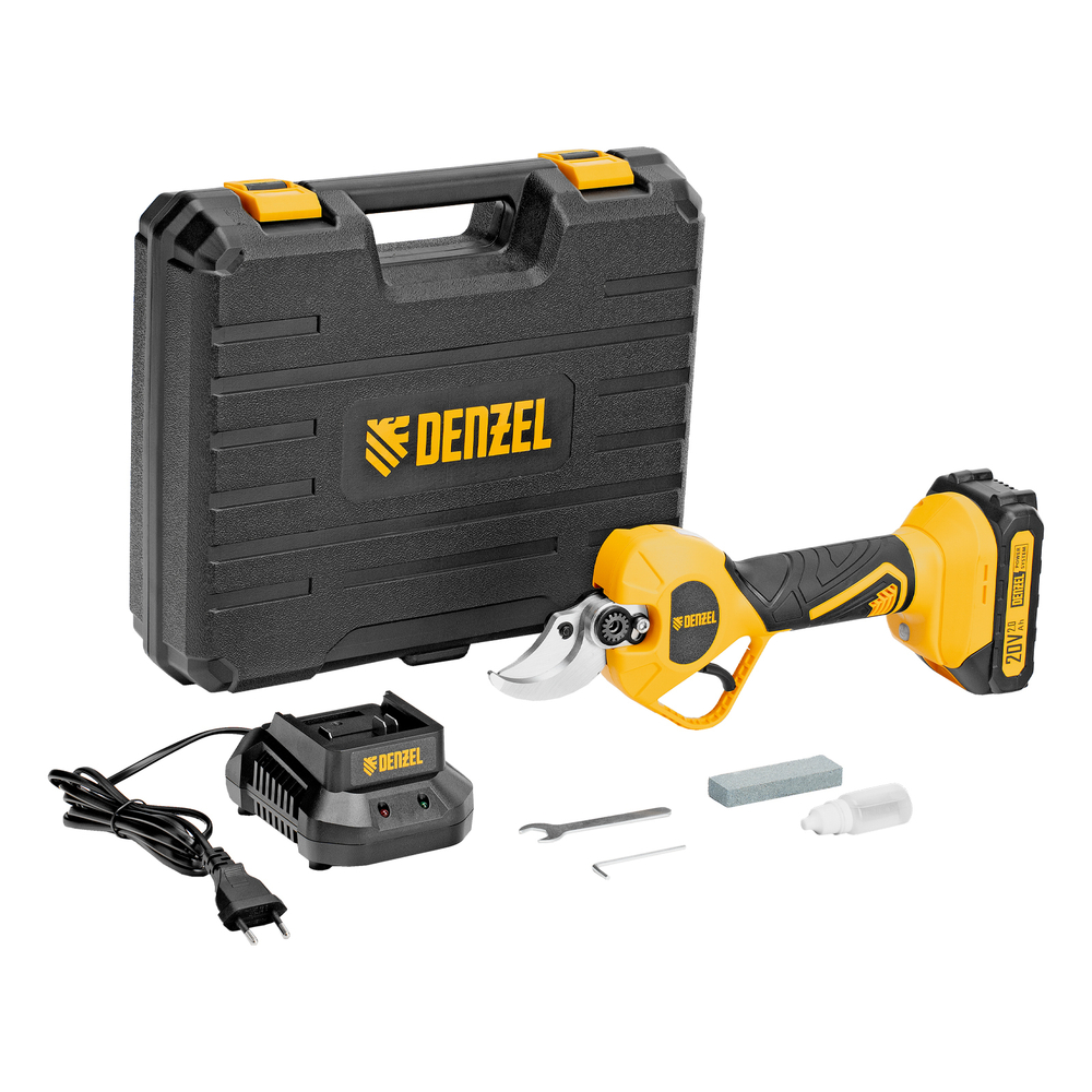 Секатор аккумуляторный, бесщет., CP-40BL, Li-Ion, 20 В, лезвия SK5 // Denzel