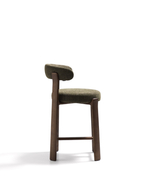 Полубарный стул Granite из зеленого шенилла и ясеня с отделкой орех 65 см