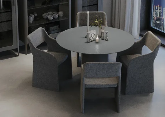 Стол обеденный Type D 100 см основание D 43 см (серый)