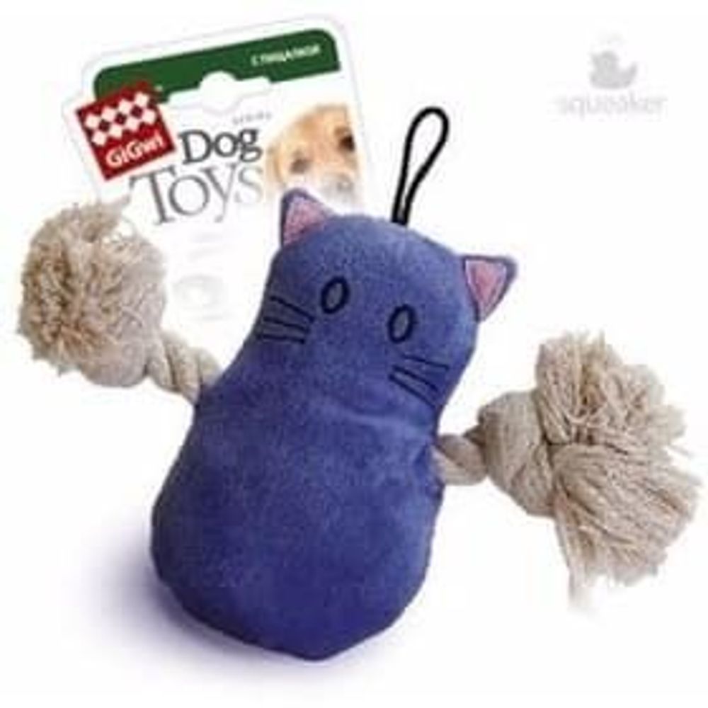 GiGwi 75034 Игрушка д/собак Кот с пищалкой
