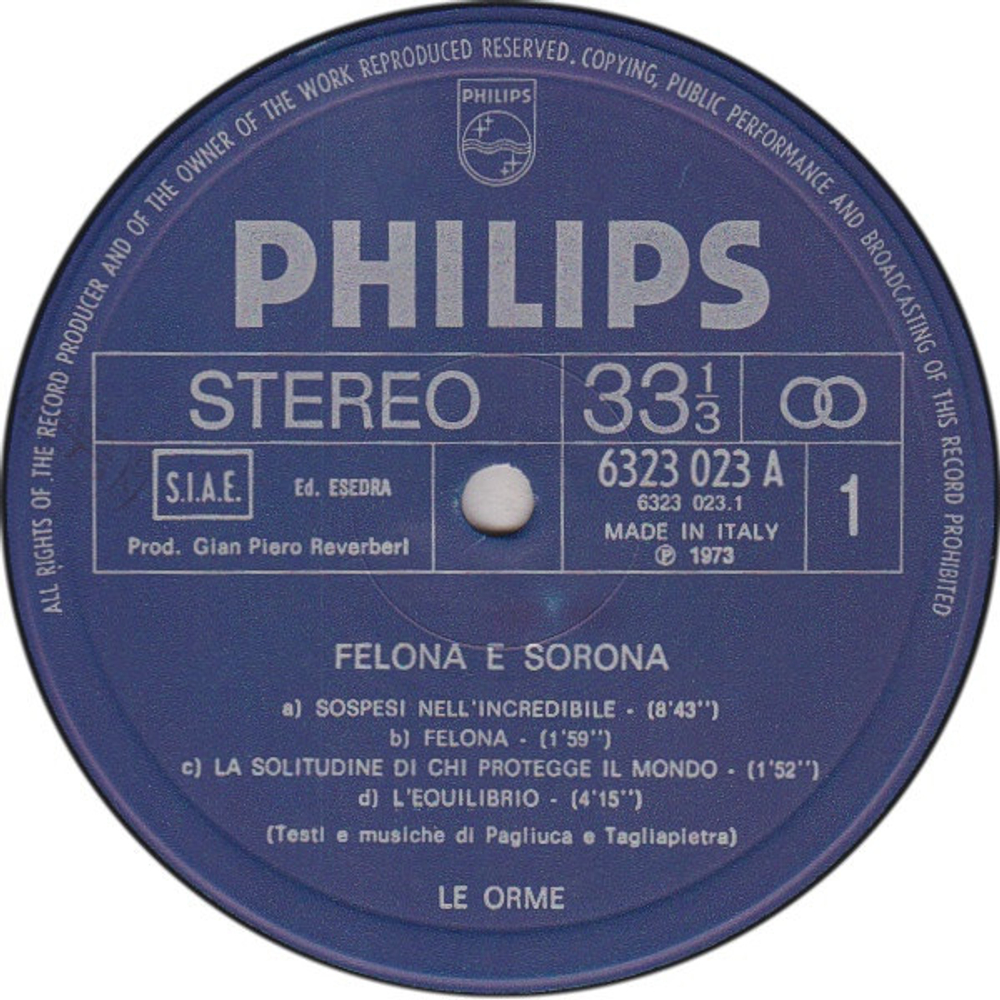 Le Orme / Felona E Sorona (LP)