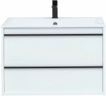 Тумба с раковиной Aquanet Lino 80 белая матовая
