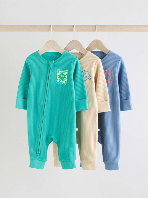 Комбинезон / Cлип для малышей Next E19-551, 3 шт., Голубой, Мятный, Бежевый