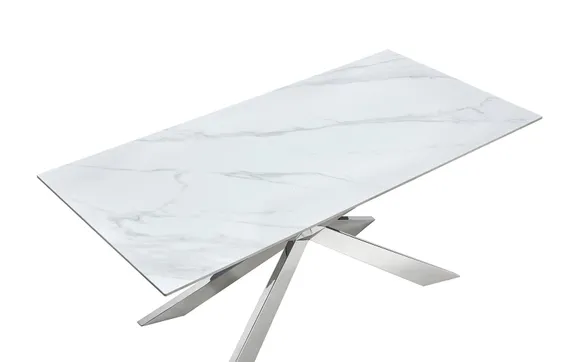 Обеденный стол Steelgor 160х90 см, белый камень
