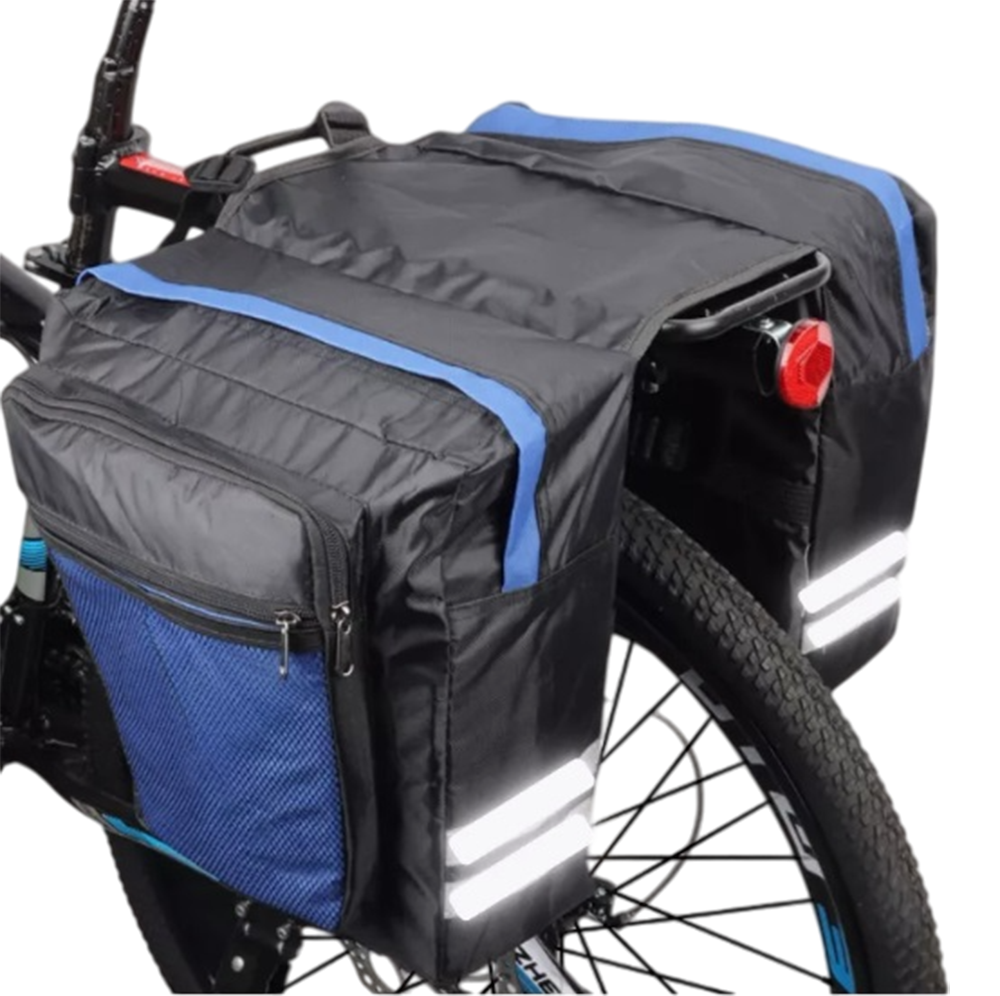 Велосумка BASIC BIKE 20 л. Черная с синим карманом.