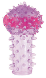 Фиолетовая вибронасадка на палец или вибратор (Цвет: фиолетовый)