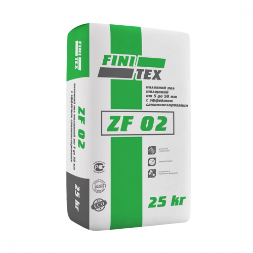 Самовыравнивающийся наливной пол "FINITEX  ZF 02" 25кг от 5 до 50 мм (Аналог ЕК Level 2.0.)