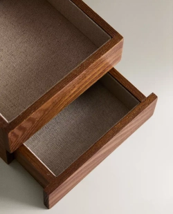 ZARA HOME КВАДРАТНАЯ ДЕРЕВЯННАЯ ШКАТУЛКА ДЛЯ ДРАГОЦЕННОСТЕЙ, КОРИЧНЕВЫЙ