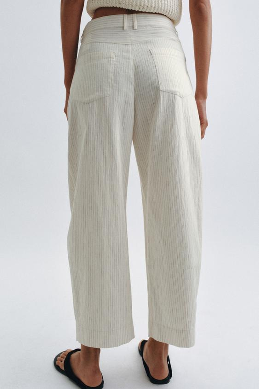 ZARA БРЮКИ BARREL В ПОЛОСКУ — ZW COLLECTION, ПОЛОСКИ