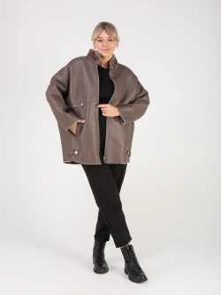 Дубленка зимняя натуральная оверсайз больших размеров